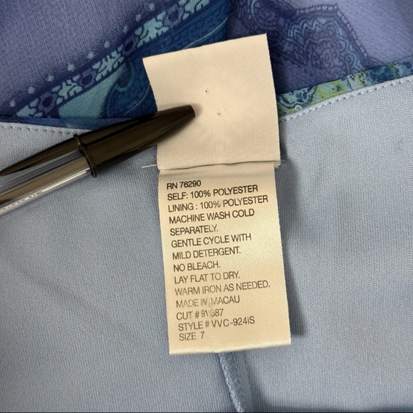 Vintage 90s Y2K California Concepts Blue Patchwork Floral Paisley Midi Dress EUC - Picture 10 of 15